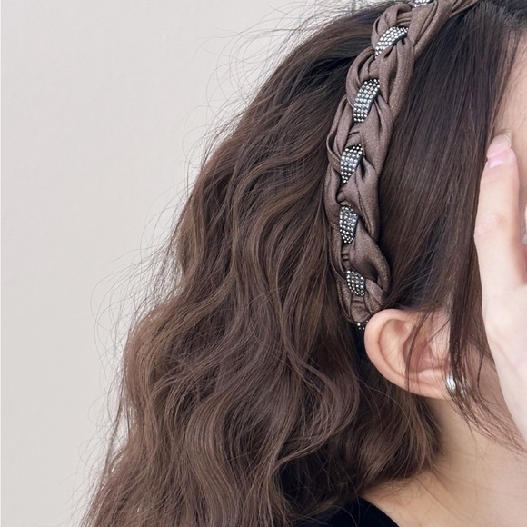 Rhinestone Braided Wide Headband - Picture 5 of 7